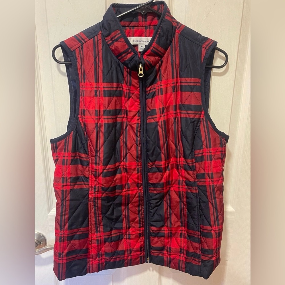 Croft & Barrow Plaid Quilted Vest Women's Size M